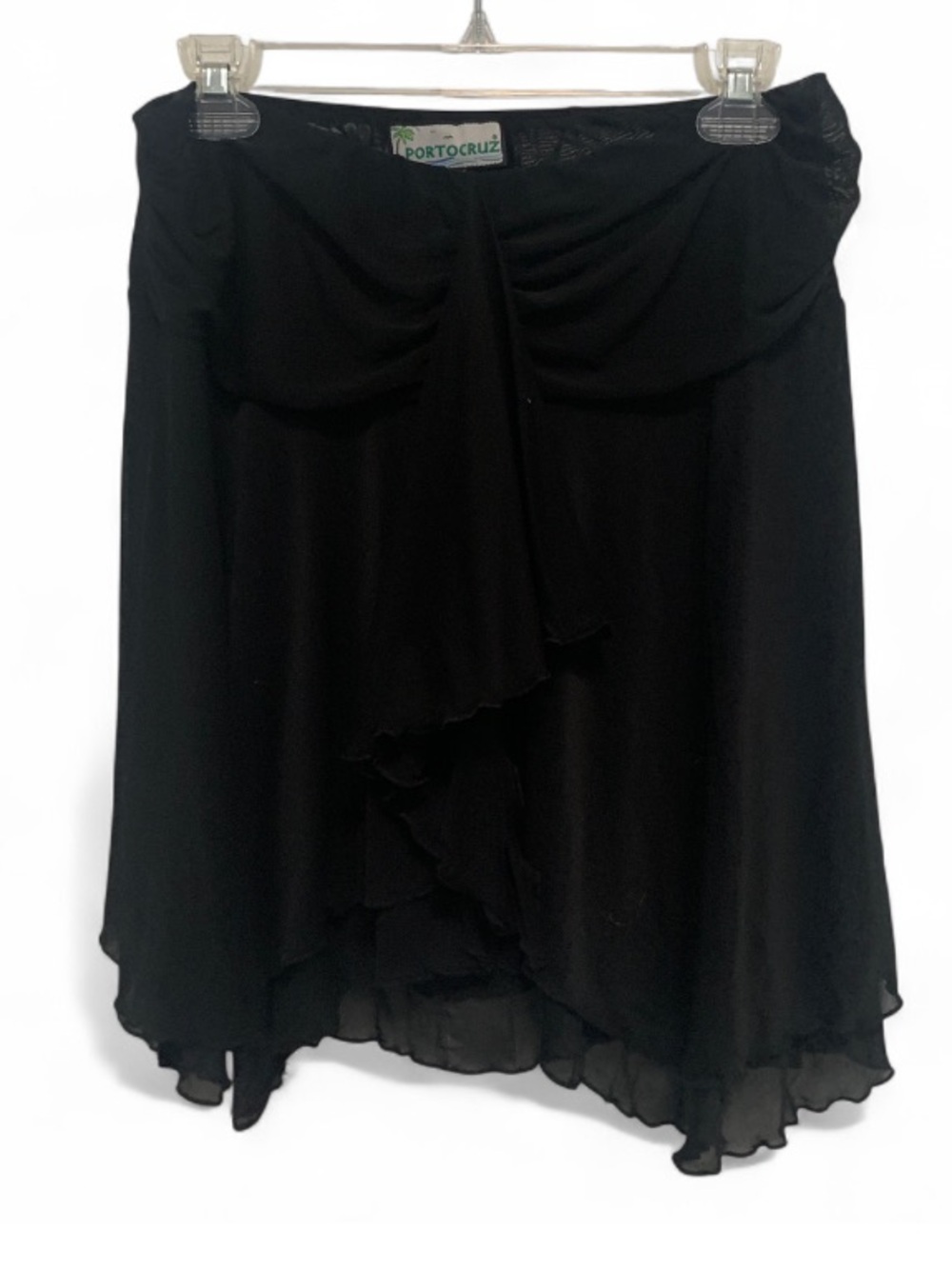Y2K Portocruz Black Ruffle Mesh Skirt -